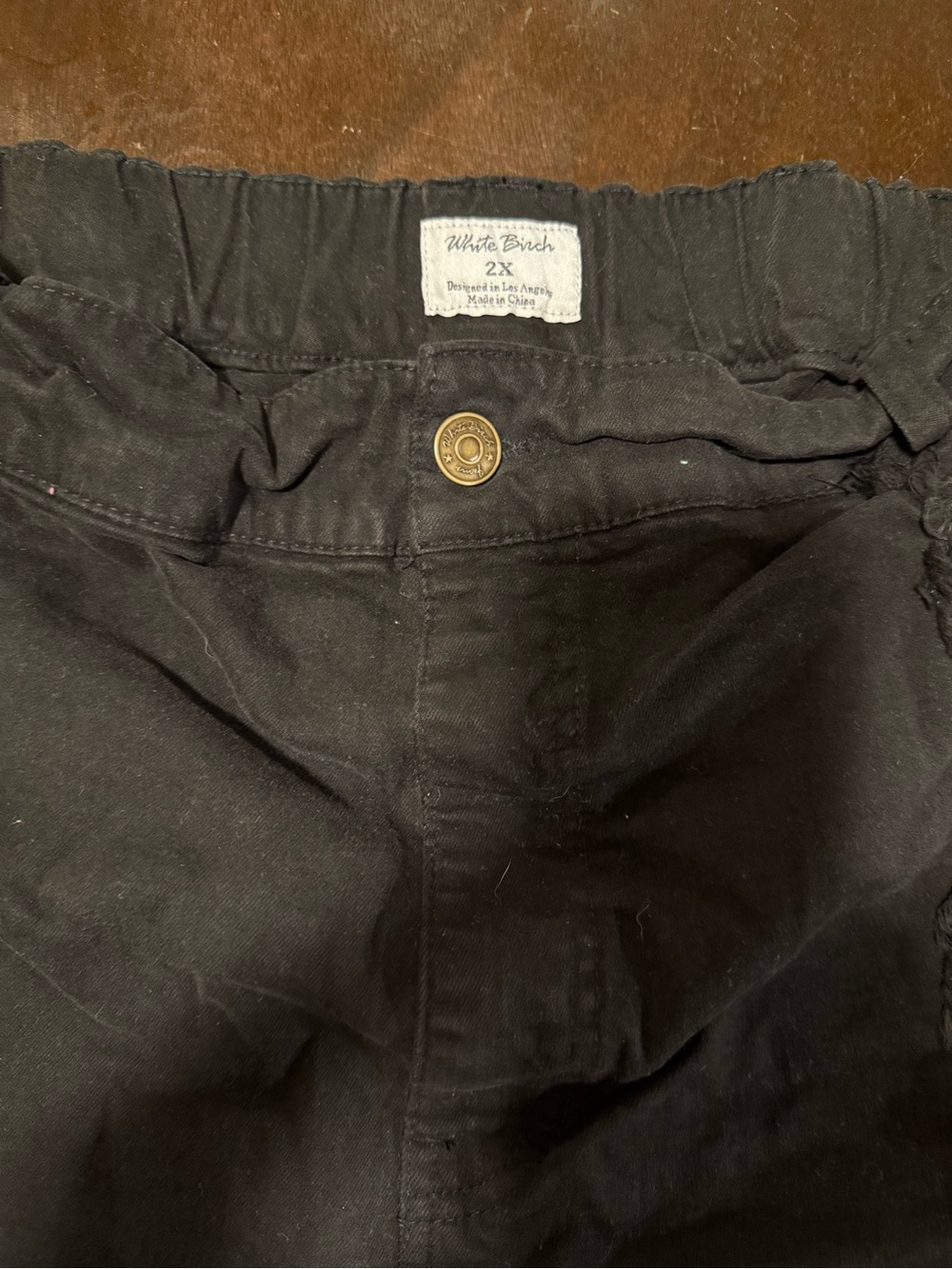 White Birch Black High-Rise Button-Front shorts high rise 2x
